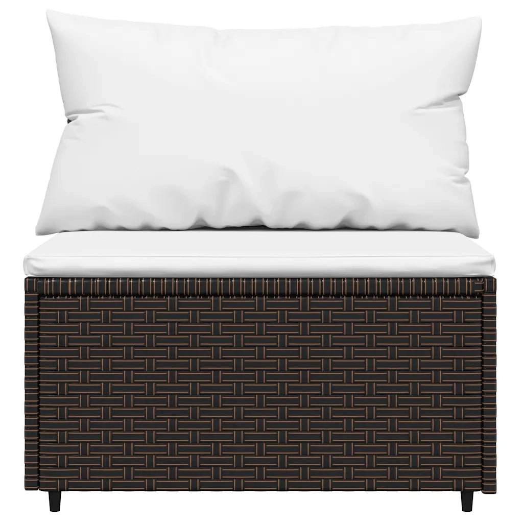 Set Mobili da Giardino 4 pz con Cuscini in Polyrattan Marrone CFW3588352