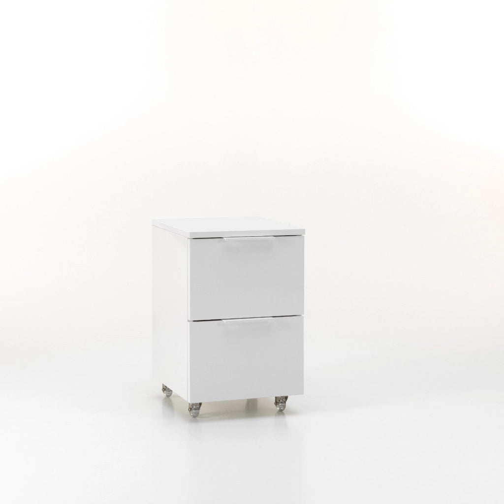 Cassettiera con Ruote 2 Cassetti 35x38x57 cm in Legno TFT Kato Bianco Opaco