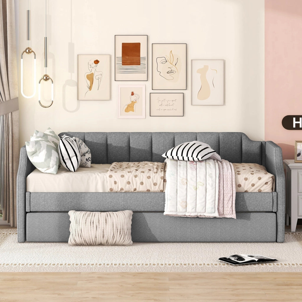 Letto imbottito singolo - Xylo - 90x200 - Grigio