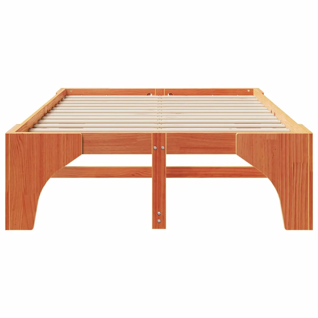 Letto matrimoniale | Letto per adulti | Struttura del letto Marrone 135 x 190 cm Pino massello