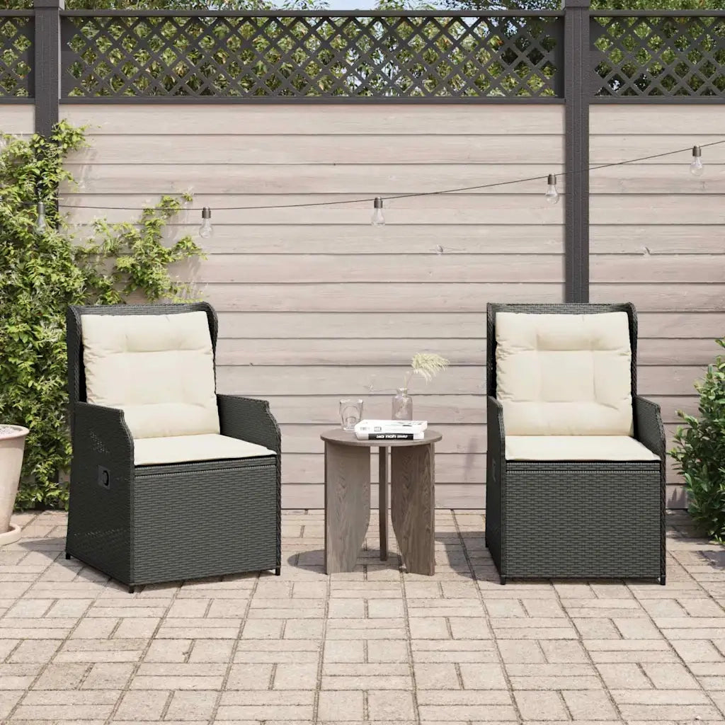Panchina da giardino 2 pcs Nero polyrattan 3394485