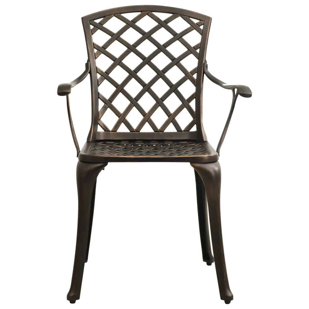 Sedie da Giardino 6 pz in Alluminio Pressofuso Bronzo