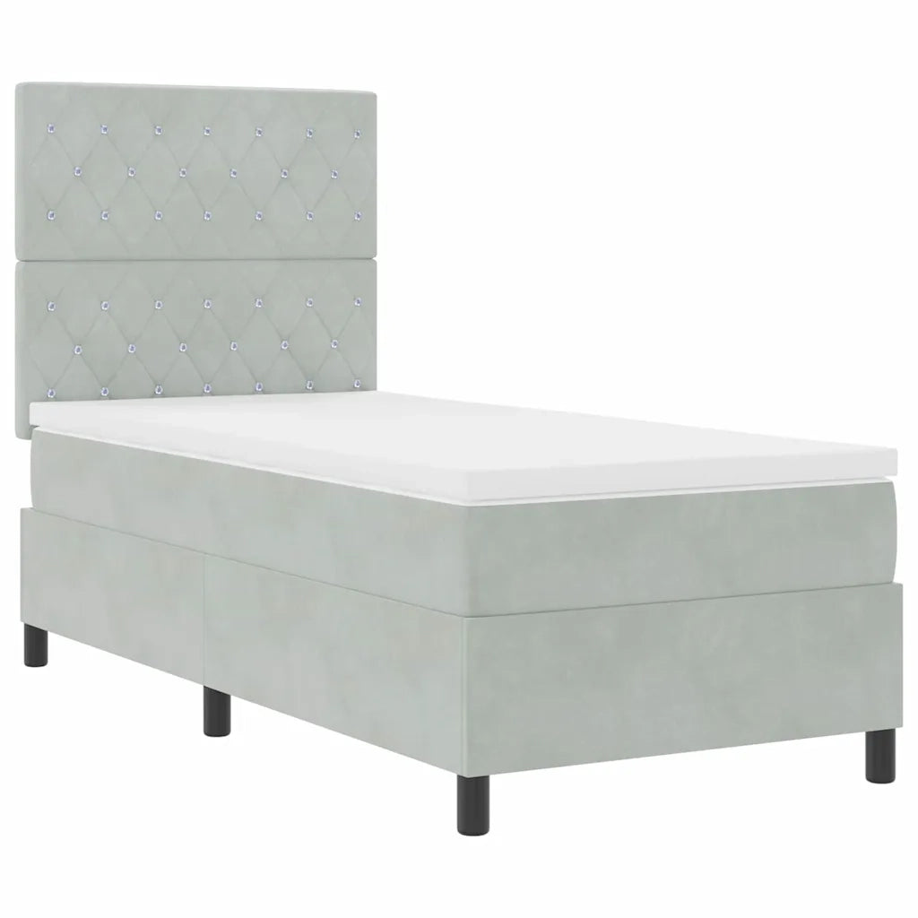 Letto a molle con materasso Grigio chiaro 90 x 200 cm Tessuto 3339740