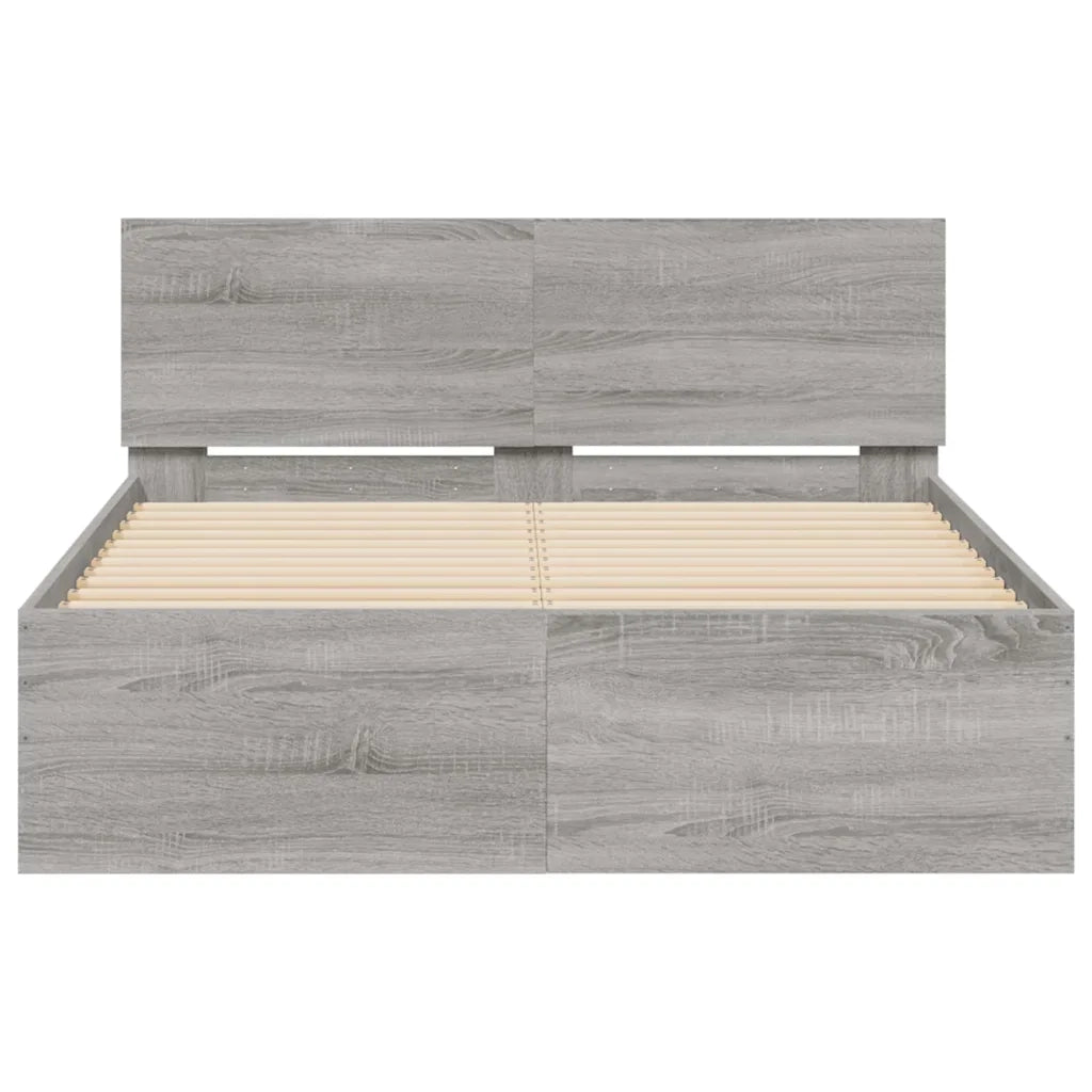 Giroletto con Testiera e LED Grigio Sonoma 120x190 cm 3207642