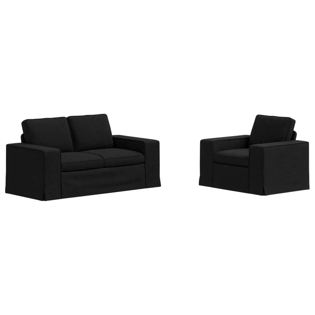 Set di divani 2 pcs Nero 162 x 80 x 82 cm Tessuto 3407502