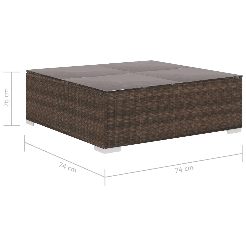 Set Divani da Giardino 12 pz con Cuscini in Polyrattan Marrone 41262