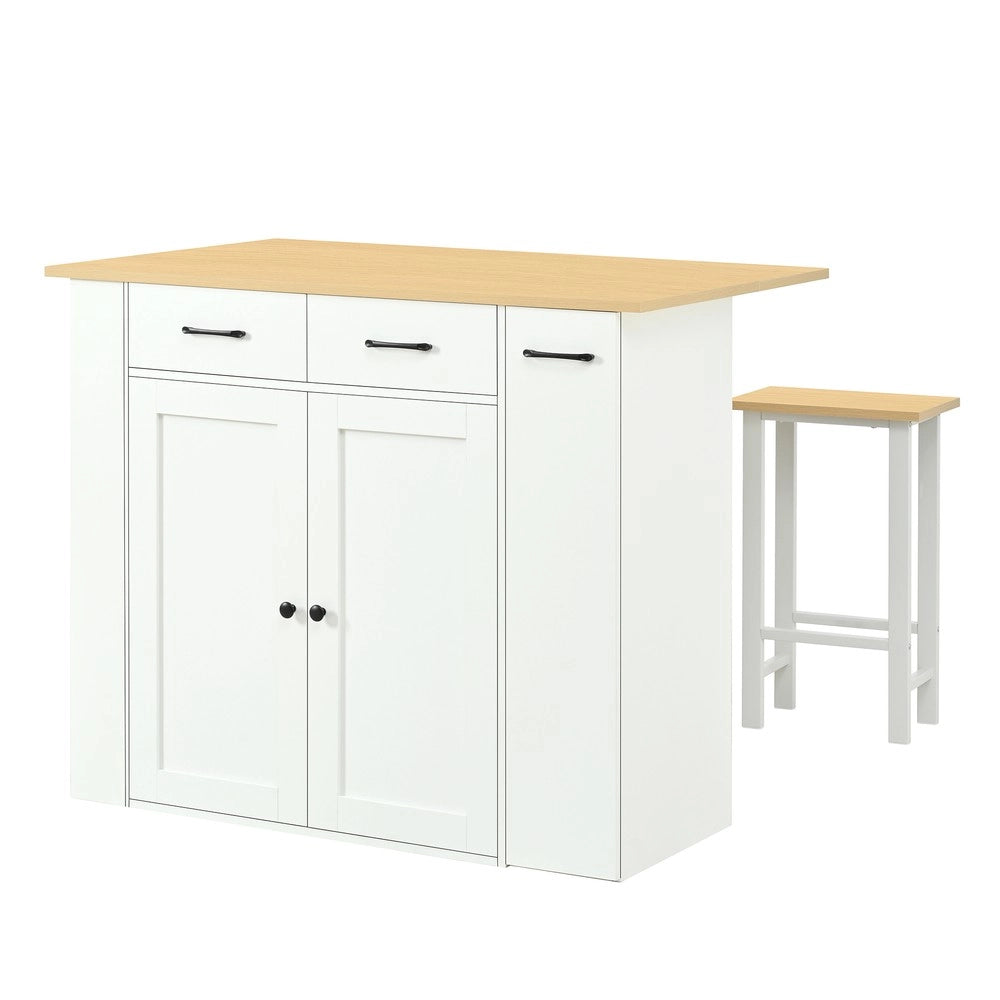 Tavolo da Pranzo Allungabile con Cassetti e 2 Sedie ¨C MINIMAL ¨C Bianco