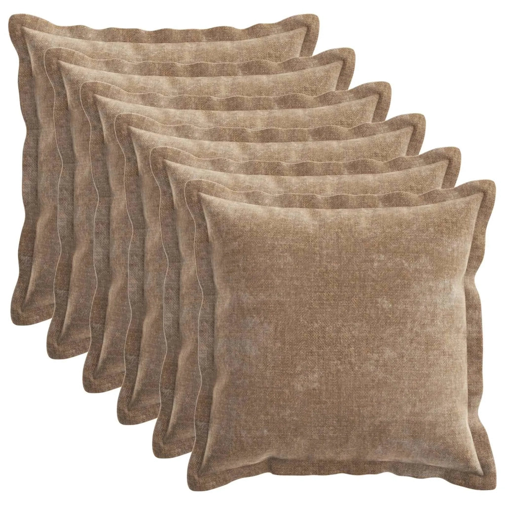 Federa 6 pz HOUTEN Marrone 40 x 40 cm Tessuto Chenille 916862