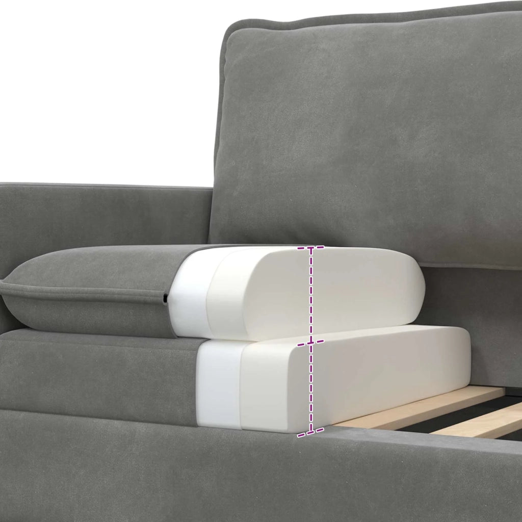 Set di divani 2 pcs Grigio Scuro Velluto 3417110