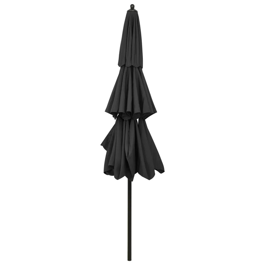 Ombrellone a 3 Livelli con Palo in Alluminio Antracite 3 m 313870