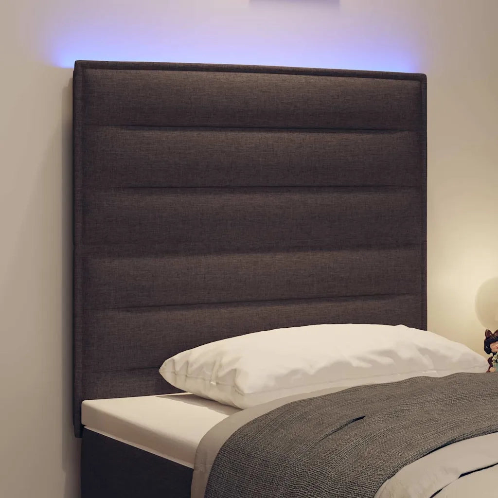 Testiera LED con strisce LED Marrone Scuro 100 cm Tessuto 3338282