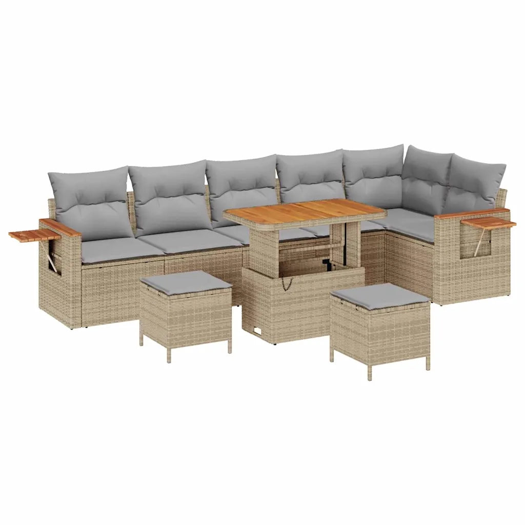 Set Divano da Giardino 11 pcs Beige e Grigio Chiaro polyrattan 3365147