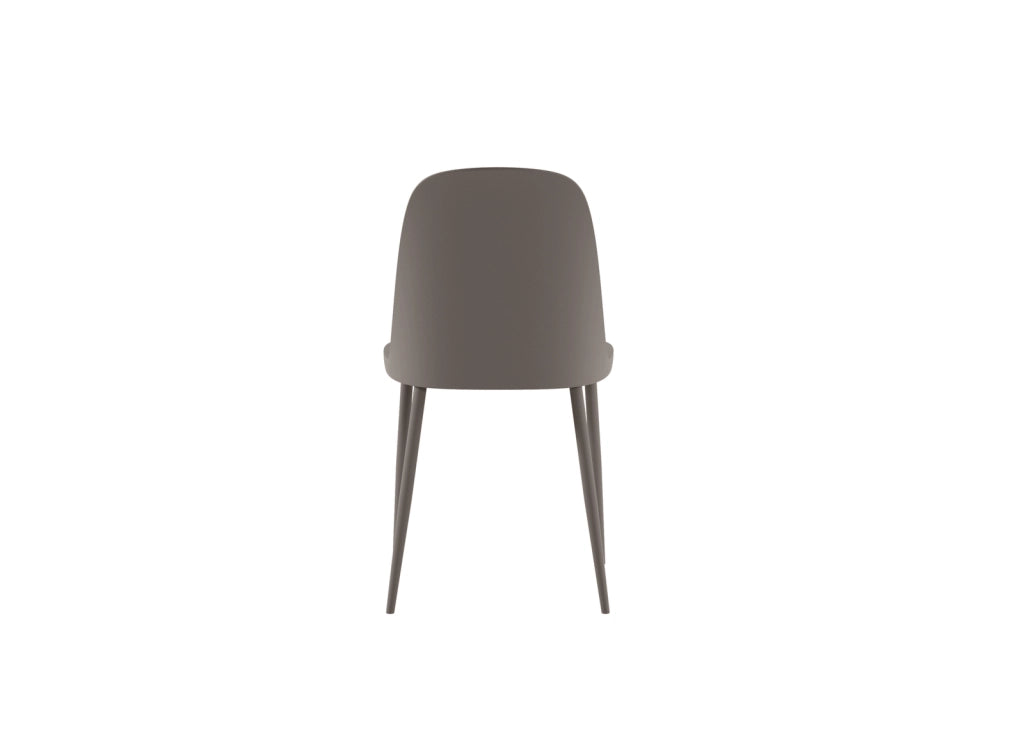 Sedia Tamara in Polipropilene Visone con Struttura in Metallo in Tinta - Design Moderno Ergonomico per Ambienti - Set da 4