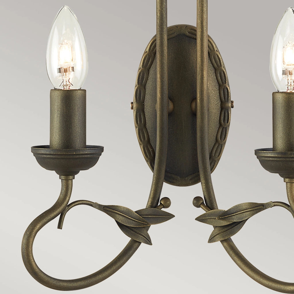 Applique candeliere doppia Olivia Elstead nero oro 2xE14 60W