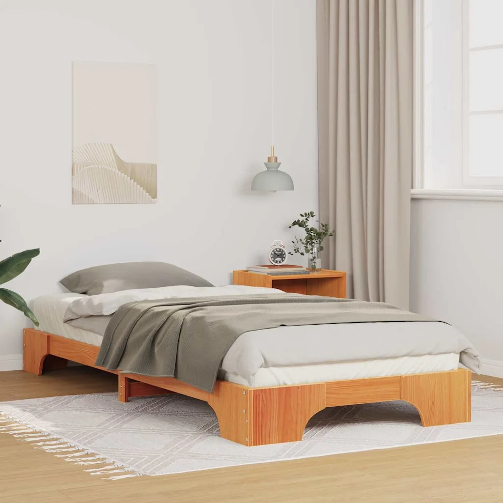 Letto singolo | Letto per adulti | Struttura del letto Marrone 80 x 210 cm Pino massello
