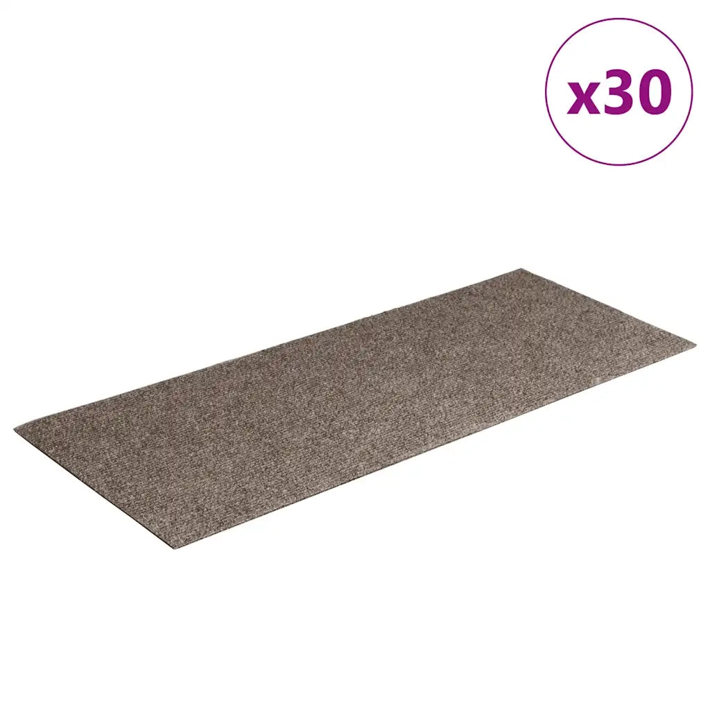 Tappetini per scale autoadesivi 30 pz 60x25 cm beige rettangolari 3365712