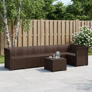 Divano da Giardino 6 Posti Aspetto Rattan PP Marrone 3444103