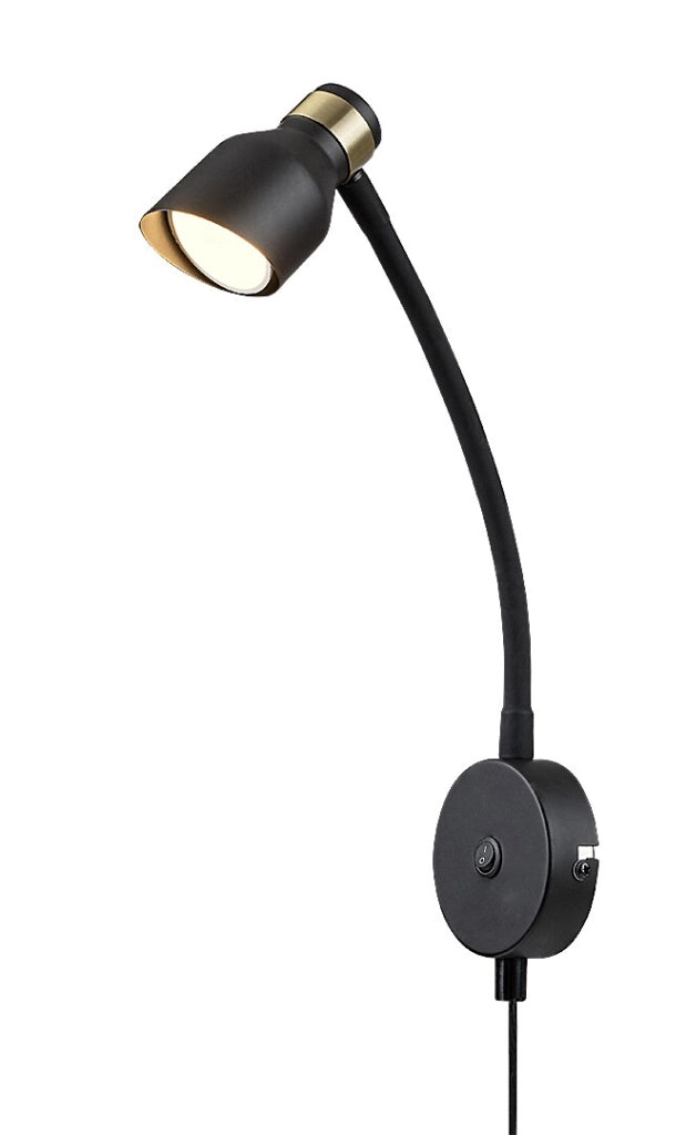 Applique lettura nero-oro con interruttore GU10 Rabalux