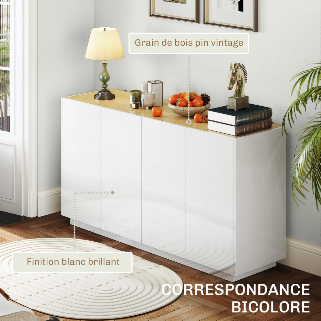 Buffet con ante ¨C Minimal ¨C Bianco laccato 140x40x75 cm
