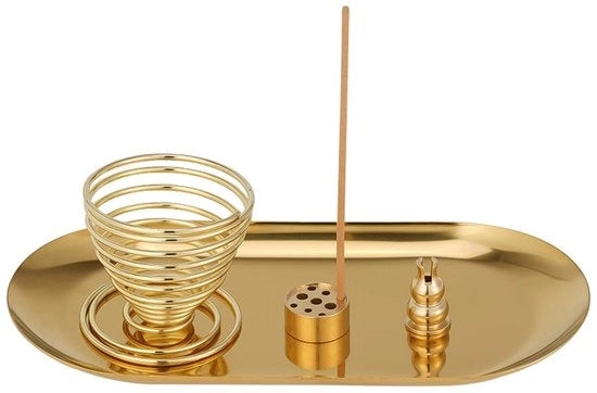 Conservatore di Incenso in Ottone - Incensiere con Filtro - Stuzzicadenti/Perfetti per Incenso - Ambiente per Meditazione/Yoga - Sostenibile - Facile da Pulire