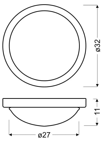Candellux plafoniera RODA 32 cm bianco/argento IP44