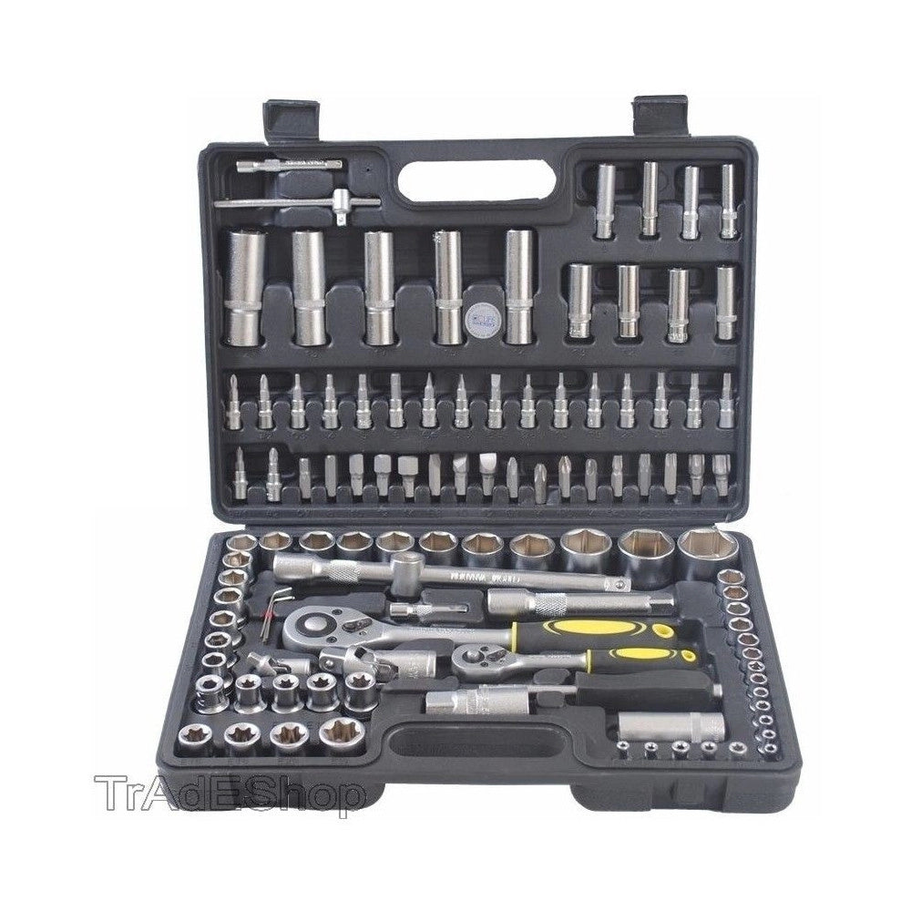 Trade Shop - Set Di Chiavi Cassetta Attrezzi Cricchetto Bussole Boccole Inserti Kit Da 109pz -