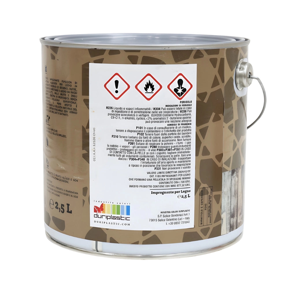 Fondo funghicida alchidico per legno interno ed esterno *** formato 2.5 lt, colore- larice, confezione 1