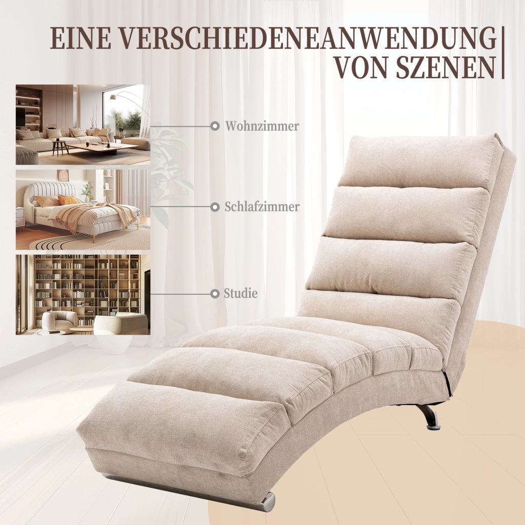 POLTRONA Massaggiante con vibrazione 55x148x84 cm Lino Beige