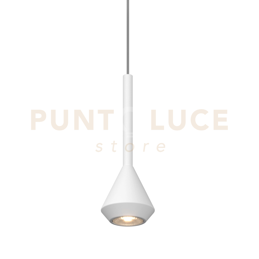 1202 SOSPENSIONE 1 LUCE ATTACCO GU10 COLORE BIANCO CON CAVO CM 250 ROSONE DA ACQUISTARE SEPARATAMENTE