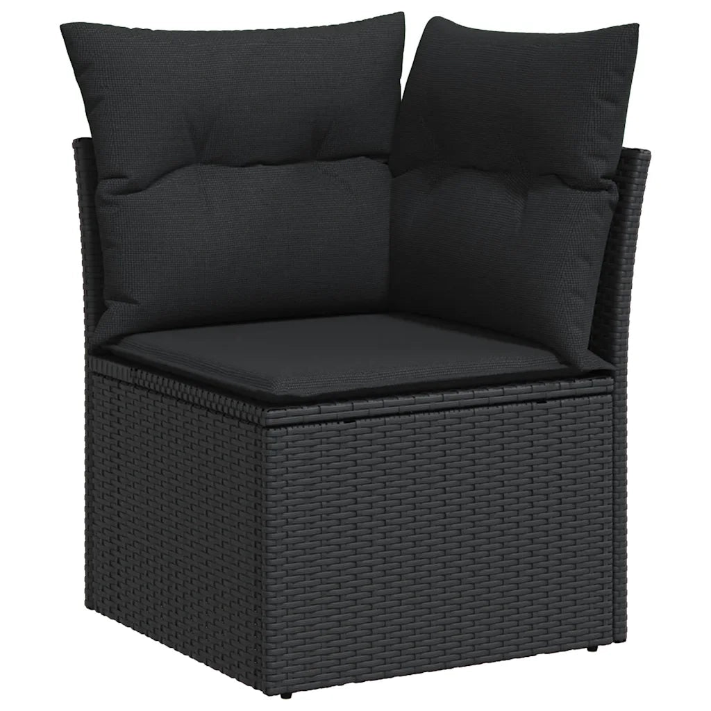 Set Divano da Giardino 6 pz con Cuscini Nero in Polyrattan 3325481