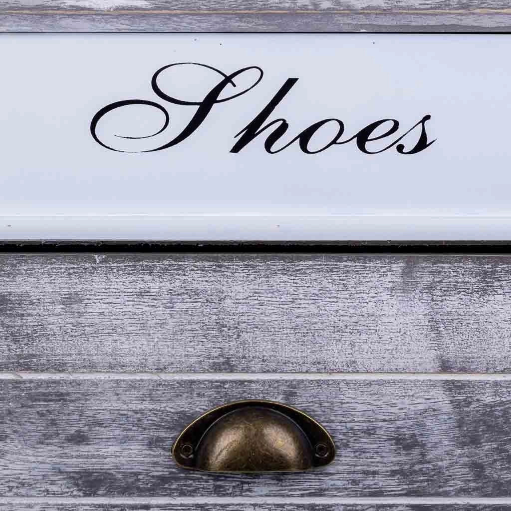 Scarpiera in legno bianco 50x28x58h