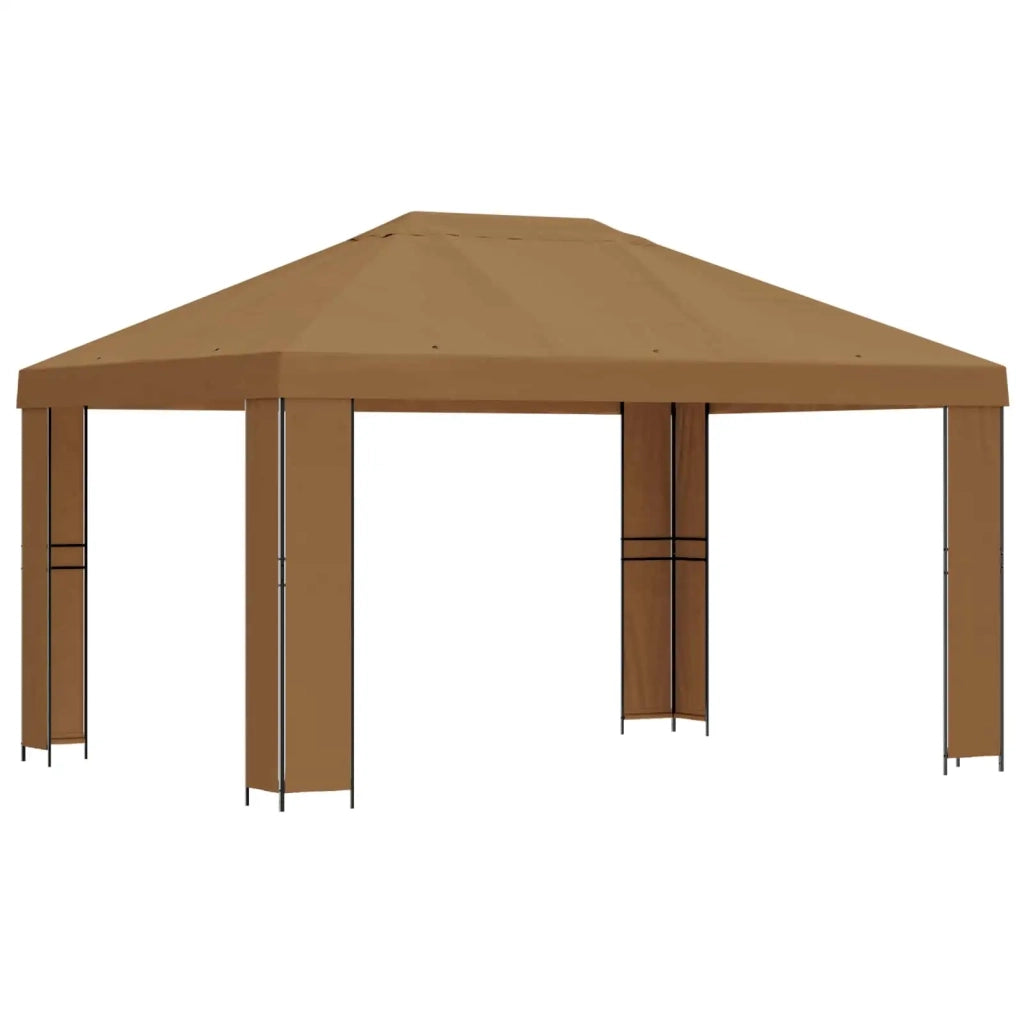 Gazebo 4 × 3 m Beige Poliestere e Acciaio 190 900373