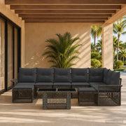 Set Divano da Giardino 10 pz Grigio e Grigio Scuro polyrattan 3436727