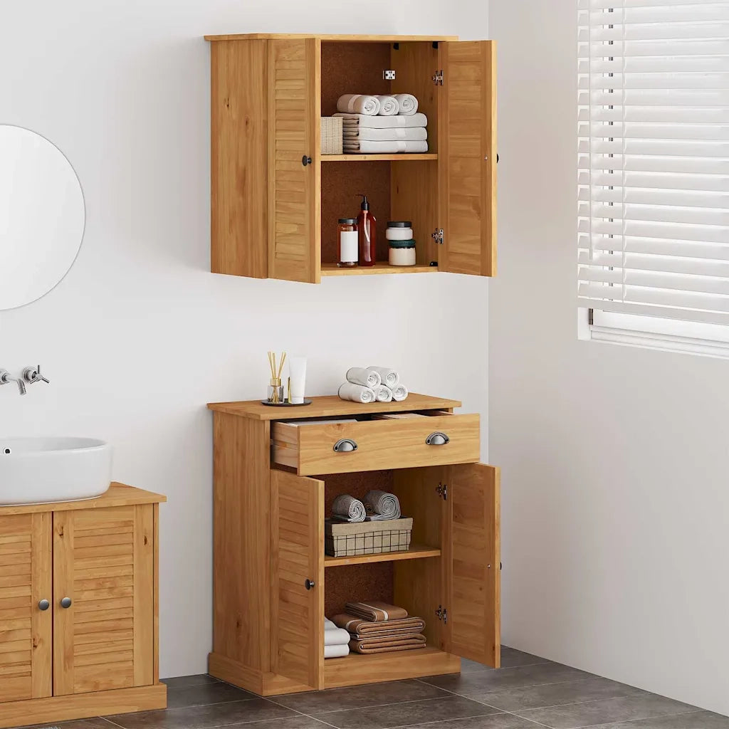 Set di mobili per il bagno VIGO 2 pcs Marrone e Marrone Miele 3328541