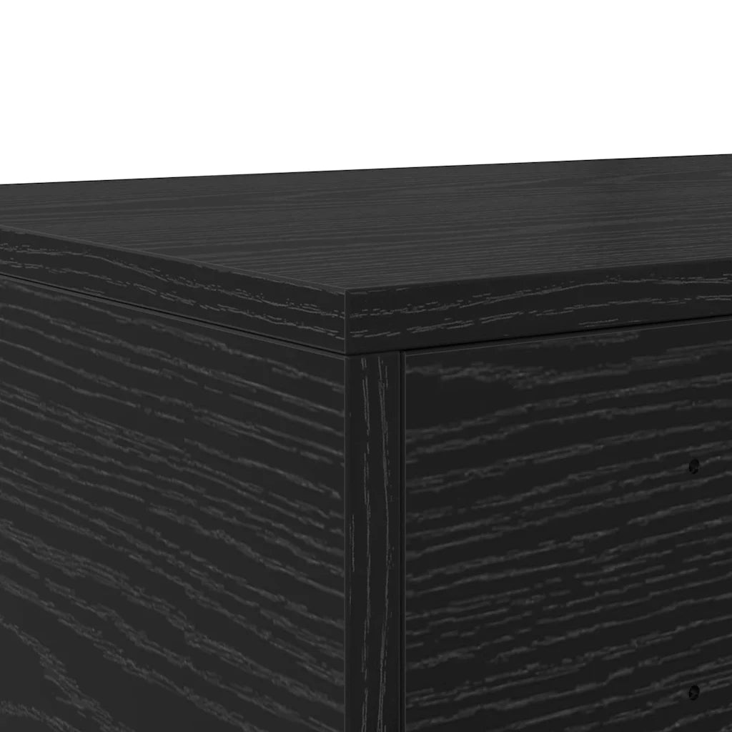 Cassetti per letto | Comodino | Armadio da Notte | Mobiletto da notte Rovere Nero 100 x 36,5 x 16,5 cm