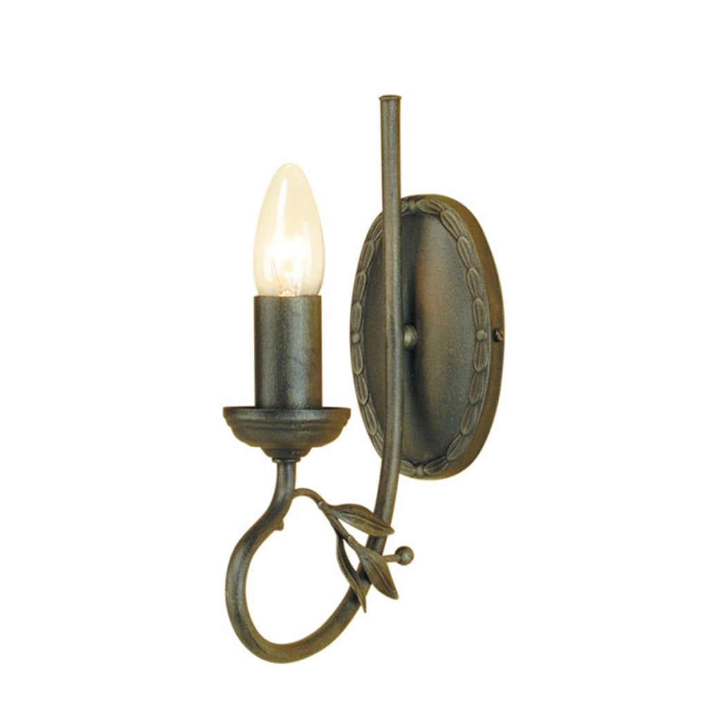 Applique Olivia foglie d’ulivo nero oro 1xE14 Elstead
