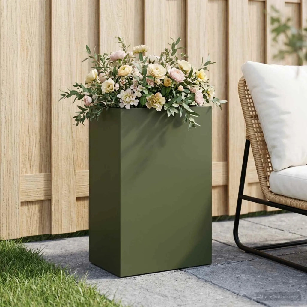 Vaso da giardino Verde Oliva 50 x 30 x 75 cm 8005546