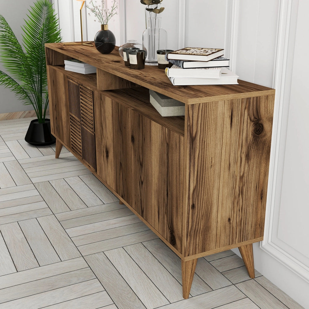 Buffet in legno "Milano" - 180 x 35 x 78 cm - Noyer