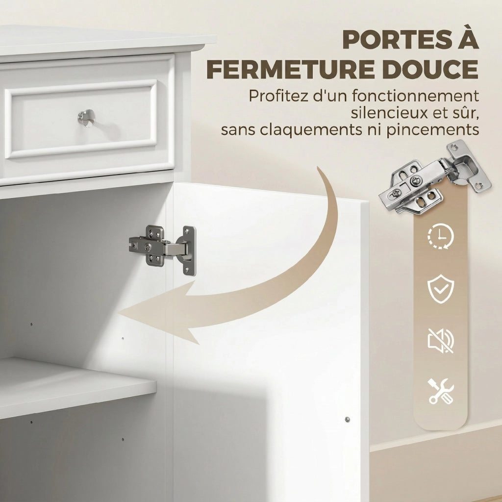 Cassettiera con 3 cassetti e 4 ante ¨C Minimal ¨C Bianco