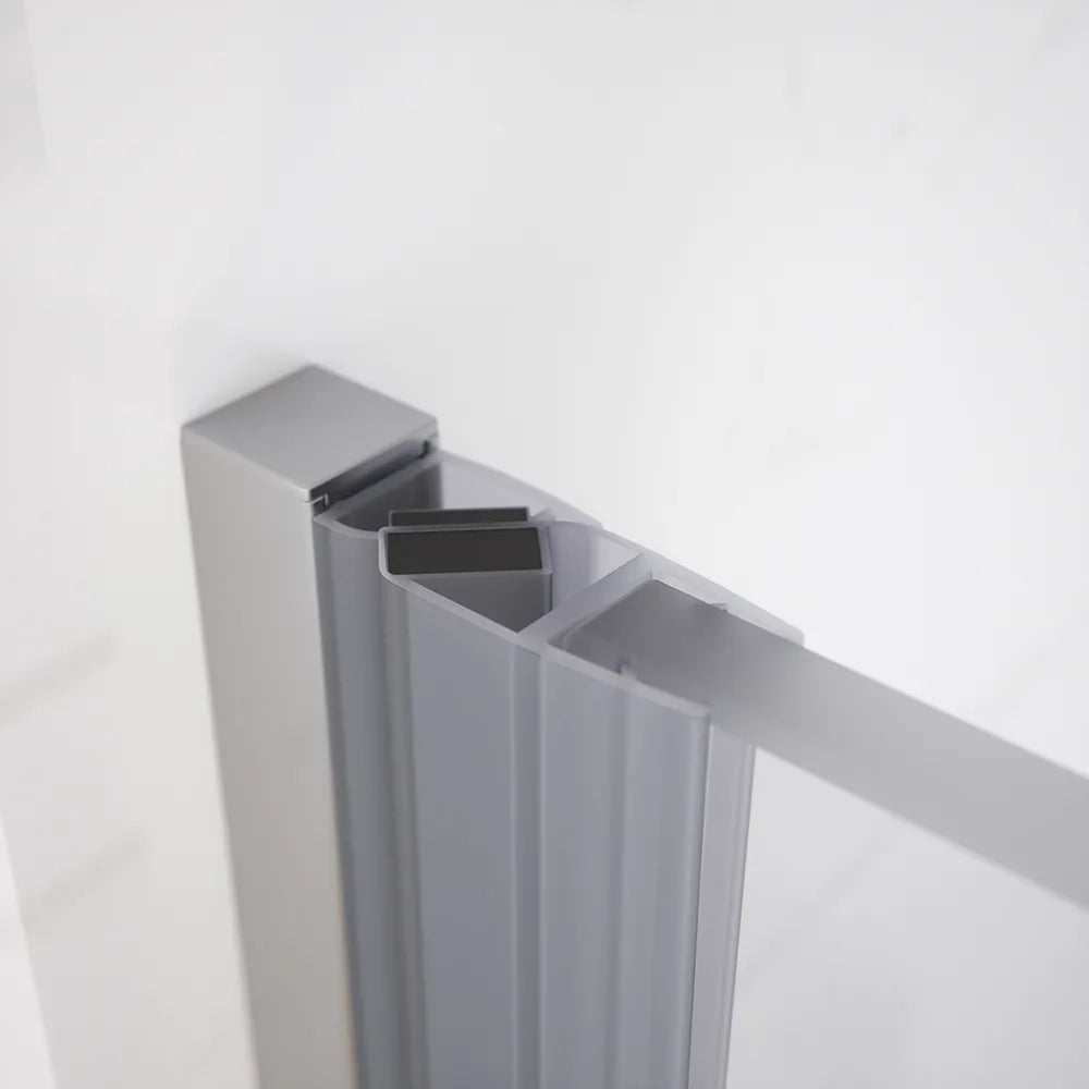 Porta doccia 80cm apertura a battente lato destro con cerniere, profili cromati e vetro da 8mm trasparente h195 | Fiji