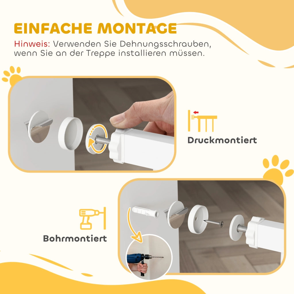 Cancello di Sicurezza per Scale e Porte ¨C zephmum ¨C Bianco 76-107 cm