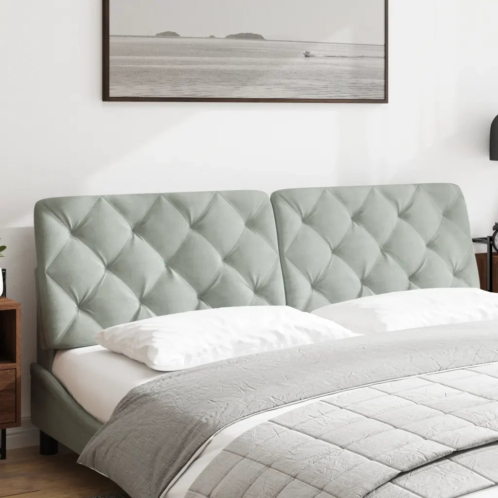 Cuscino Testiera Grigio Chiaro 180 cm in Velluto 374739