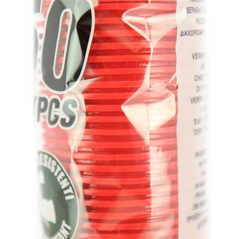 BICCHIERI DI PLASTICA ROSSI NATALE SUPER RESISTENTI 200CC 50PZ