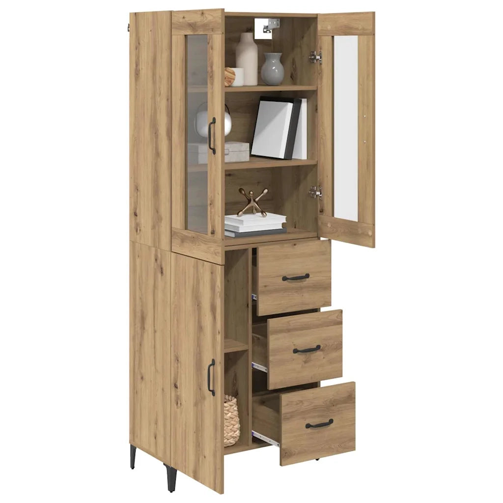Credenza con Cassetto-Buffet-Armadio da cucina Rovere artigianale 69,5 x 34 x 180 cm 893400