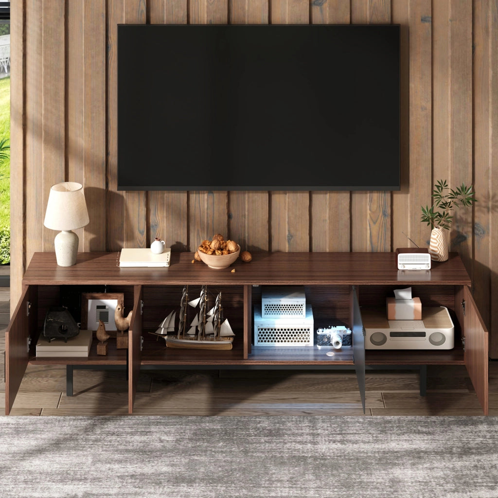 TV-Schrank Nero e Noce; in MDF e truciolare; lunghezza 200 cm