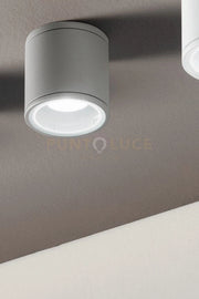 PLAFONIERA PER ESTERNI JUBO 1 LUCE ATTACCO GU10 SILVER D.9CM