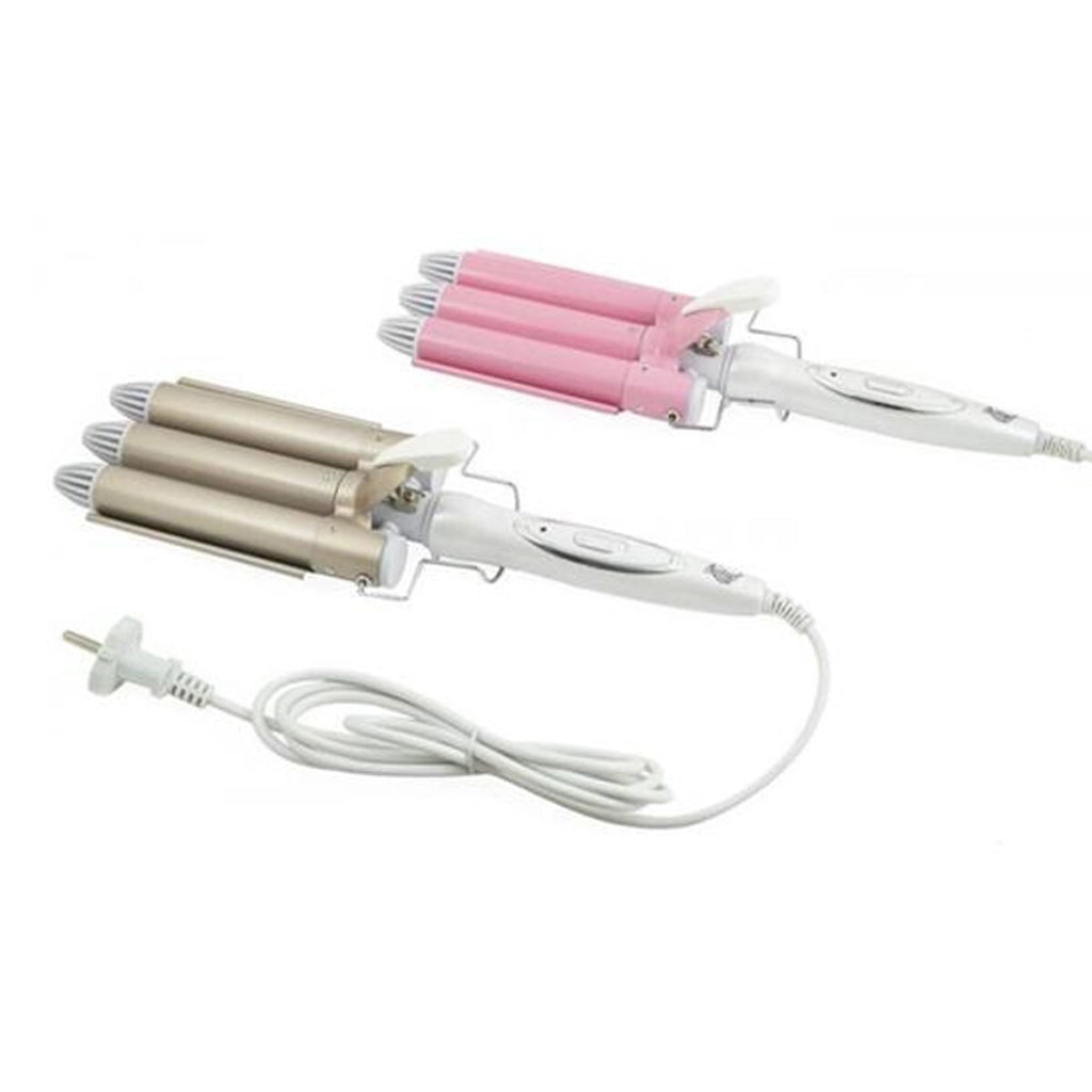 PIASTRA CAPELLI ONDULATI 3 TUBI EFFETTO ONDE ARRICCIACAPELLI DISPLAY 210° JD610