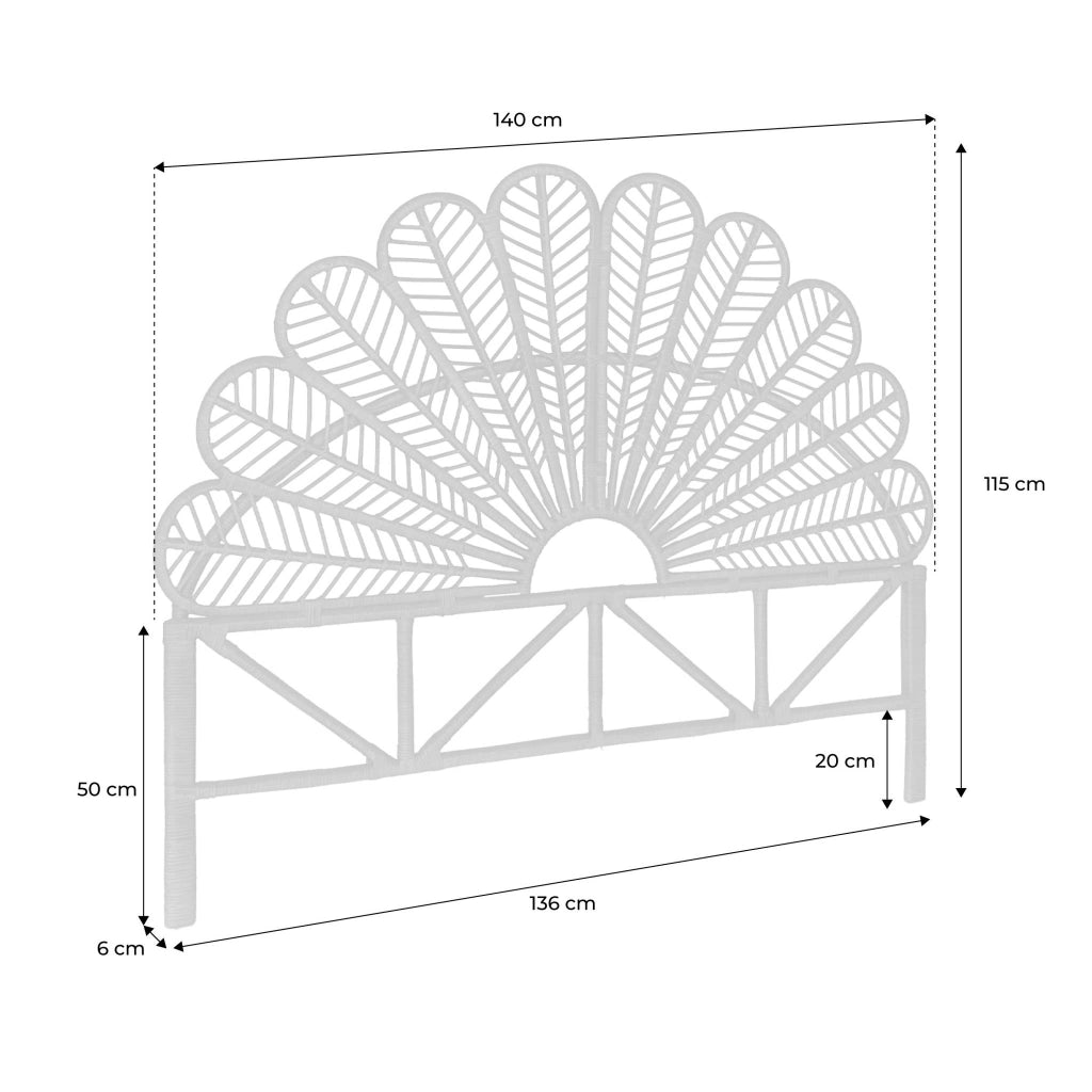 Testata in rattan scuro