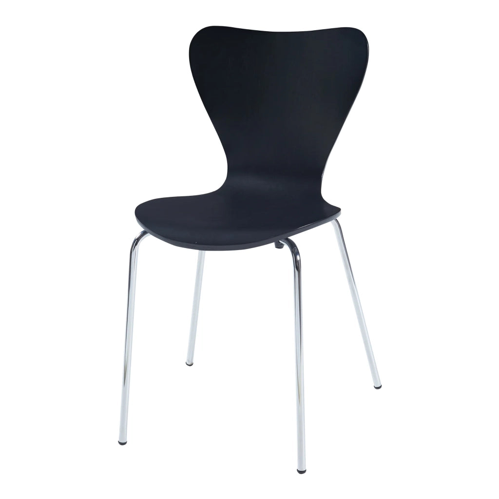 Set di 4 sedie da pranzo moderne e robuste in nero/cromo 03_0009814