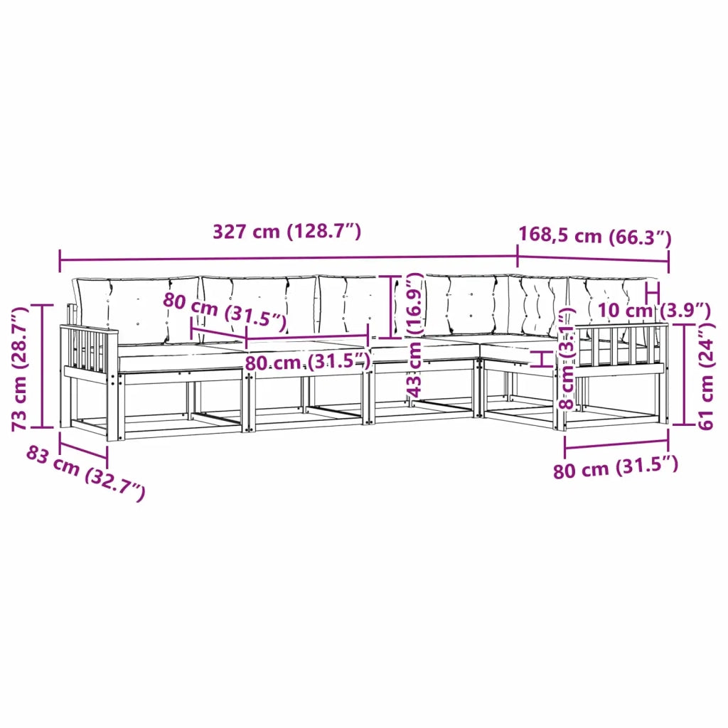 Set di divani da esterno 4 pz Bianco e Beige Poliestere 3386442